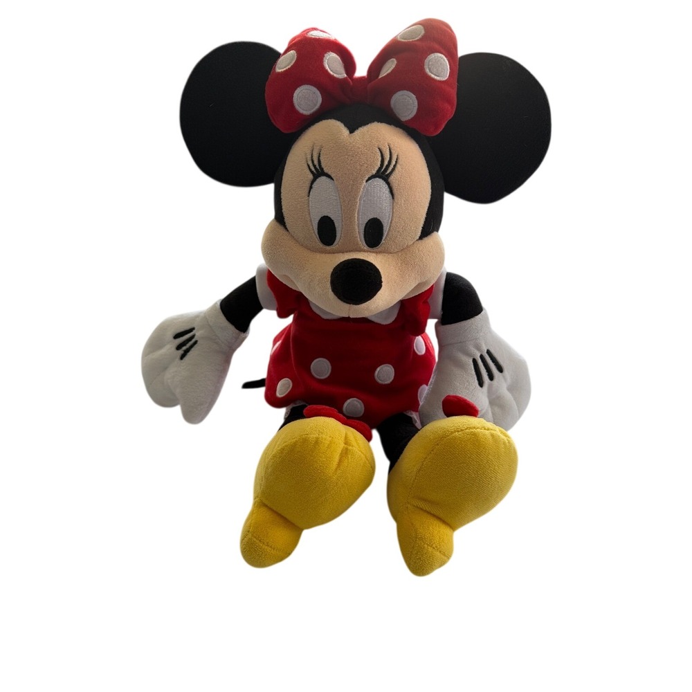 Disney Collection Minnie Mouse Plush Toy Red Polka Dot Dress Kids 17"